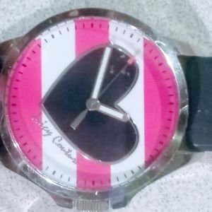 Juicy Couture watch, navy blue, pink, and white. With heart